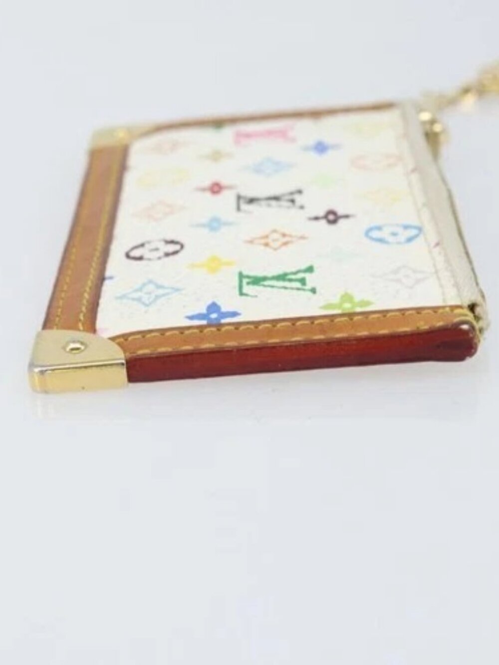 LOUIS VUITTON Monogram Multicolor Pochette Cles Purse White M92655 Auth 172025 - Picture 3 of 16